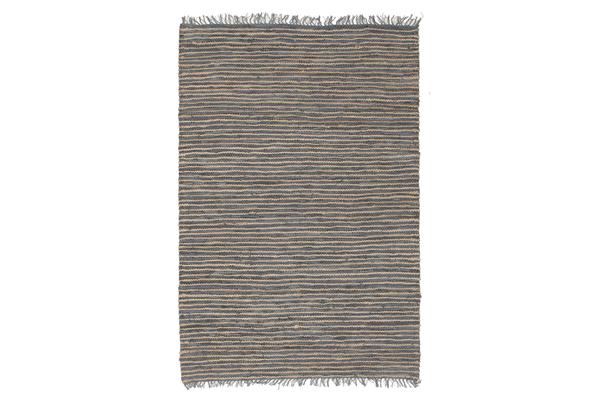 Bondi Leather and Jute Rug Grey 320x230cm