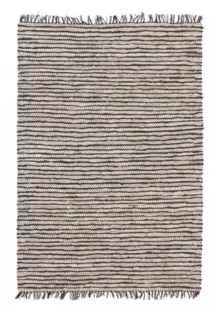 Bondi Leather And Jute Rectangular Floor Rug Nude Pink White