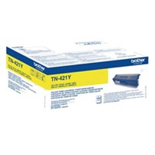 Brother TN-421Y Toner Yellow, 1.8K Pages