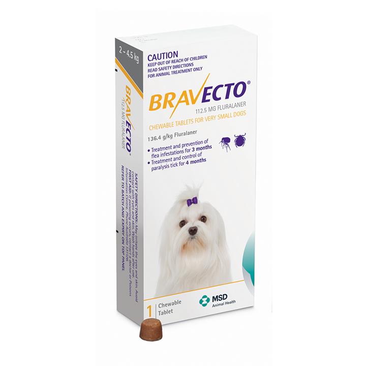 Bravecto Very Small Dog Yellow 2-4.5kg 1pk