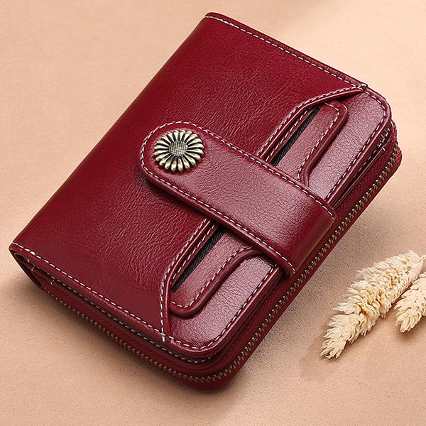 Brenice Retro Genuine Leather Card Holder Purse Wallet