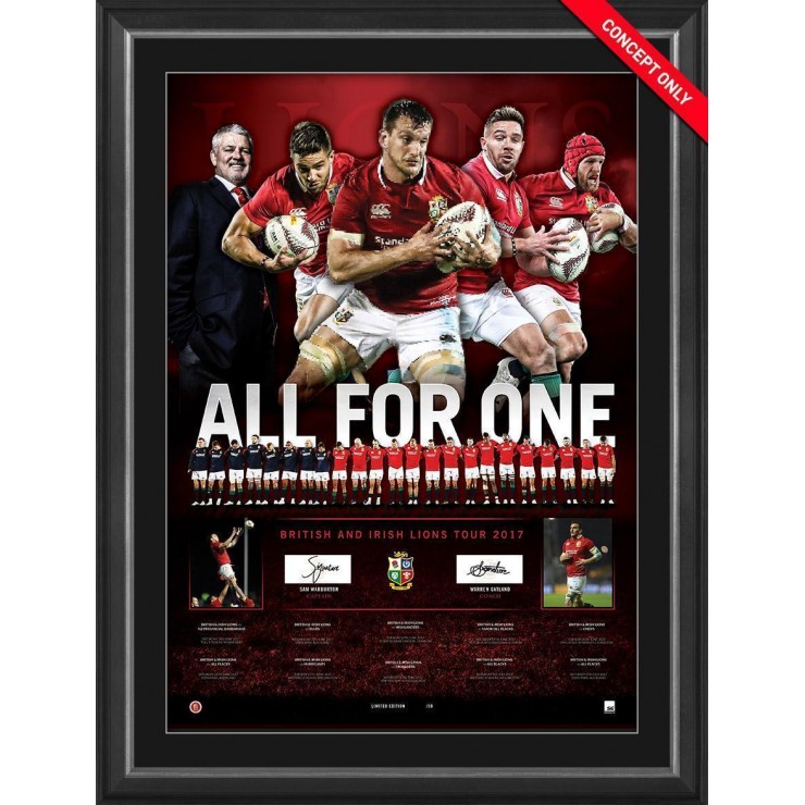 British & Irish Lions 2017 Captain and Coach Signed Lithograph