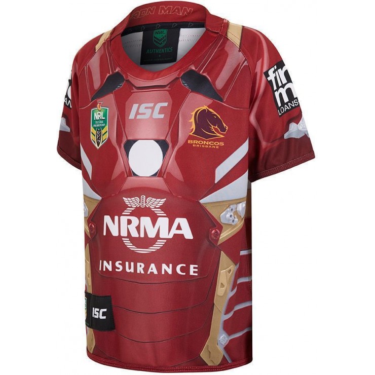 Brisbane Broncos 2017 Kids Iron Man Marvel Jersey