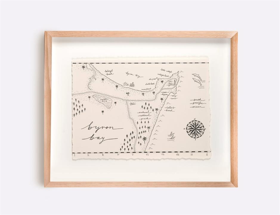 Byron Bay Map Illustration | Print by Adrianne Design