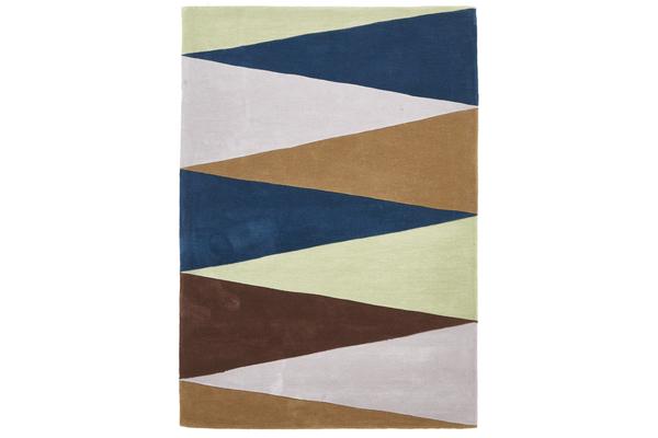 Cascade Modern Rug Blue Green Brown 165x115cm