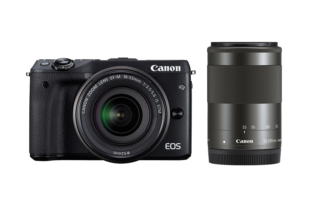 Canon EOS M3 Mirrorless Camera with 18-55mm IS STM & EF-M 55-200mm IS Twin Lens Kit