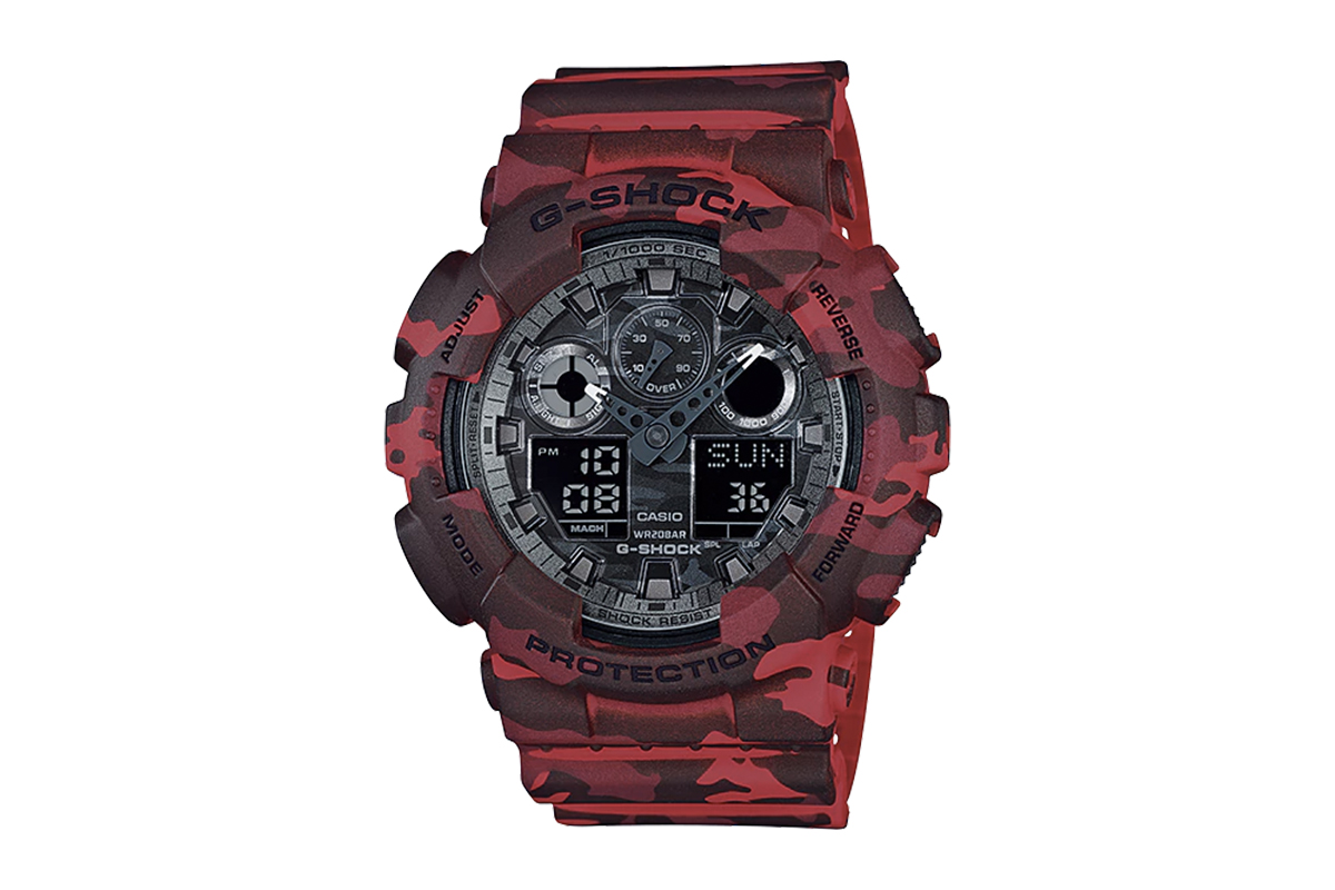 Casio G-Shock Ana-Digital Watch - Red Camouflage (GA100CM-4A)