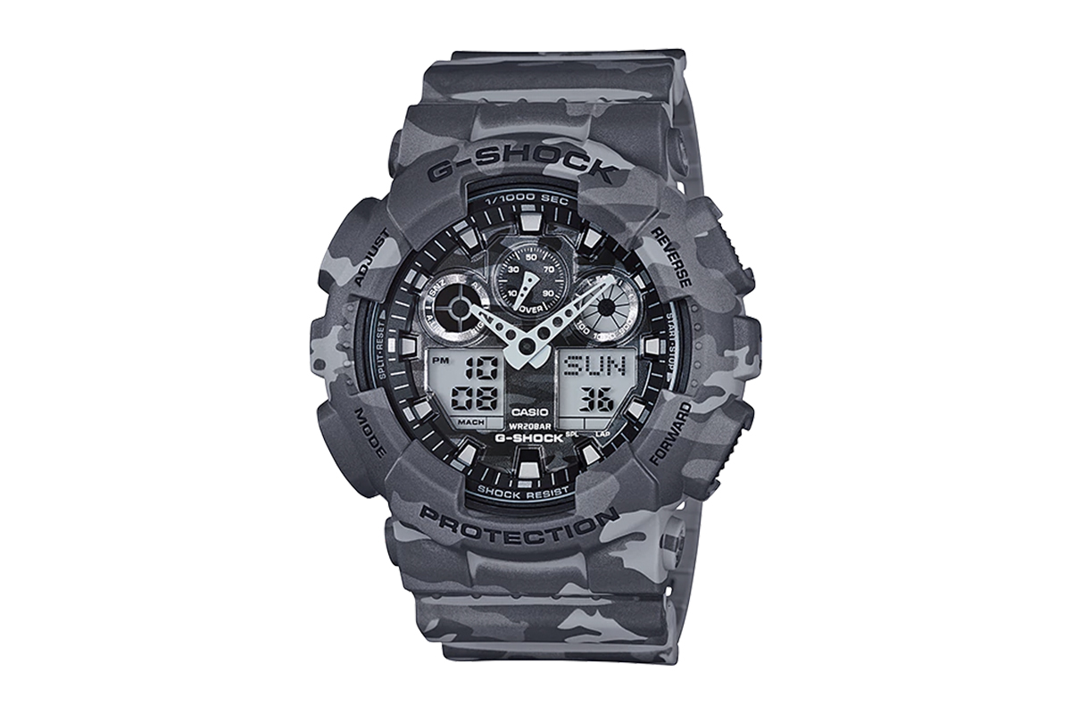 Casio G-Shock Ana-Digital Watch - Grey Camouflage (GA100CM-8A)