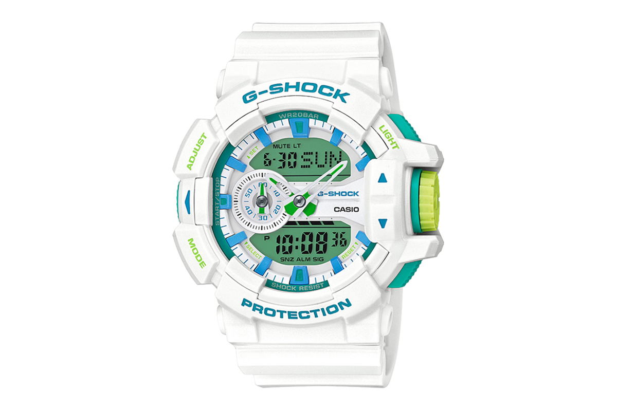 Casio G-Shock Ana-Digital Watch - White/Green (GA400WG-7A)