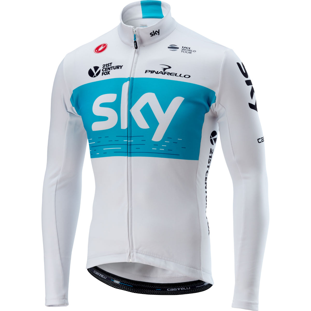 Castelli Team Sky Race Thermal Long Sleeve Jersey - M White