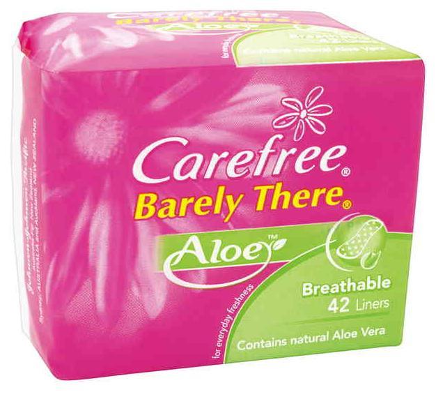 Carefree Liners Barely There Aloe X 42