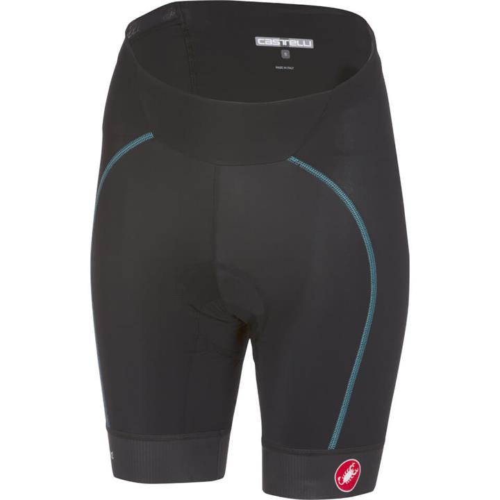 Castelli Women's Velocissima Shorts - Black/Sky Blue - XS - Black/Sky Blue