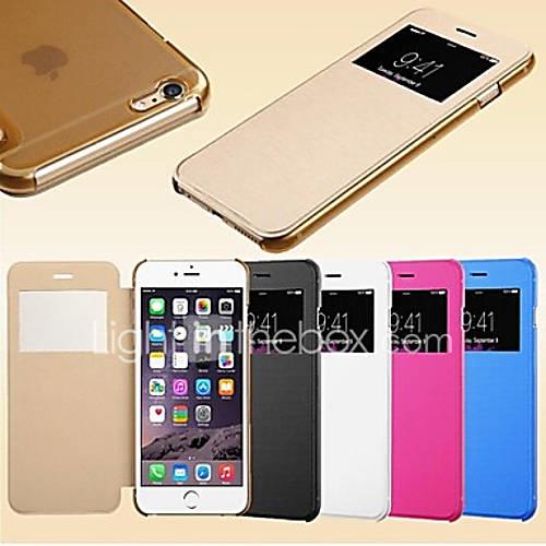 Case For Apple iPhone 6 iPhone 6 Plus with Windows Flip Full Body Cases Solid Color Hard PU Leather for iPhone 6s Plus iPhone 6s iPhone 6