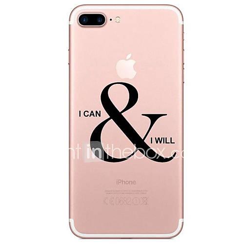 Case For Apple iPhone X iPhone 8 Transparent Pattern Back Cover Word / Phrase Soft TPU for iPhone X iPhone 8 Plus iPhone 8 iPhone 7 Plus