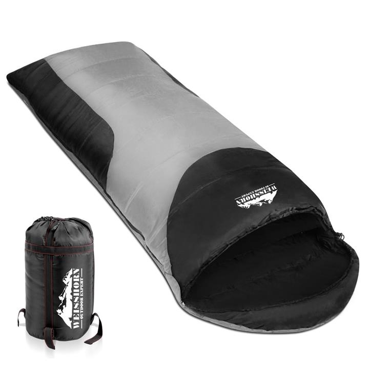 Camping Envelope Sleeping Bag Single Grey black