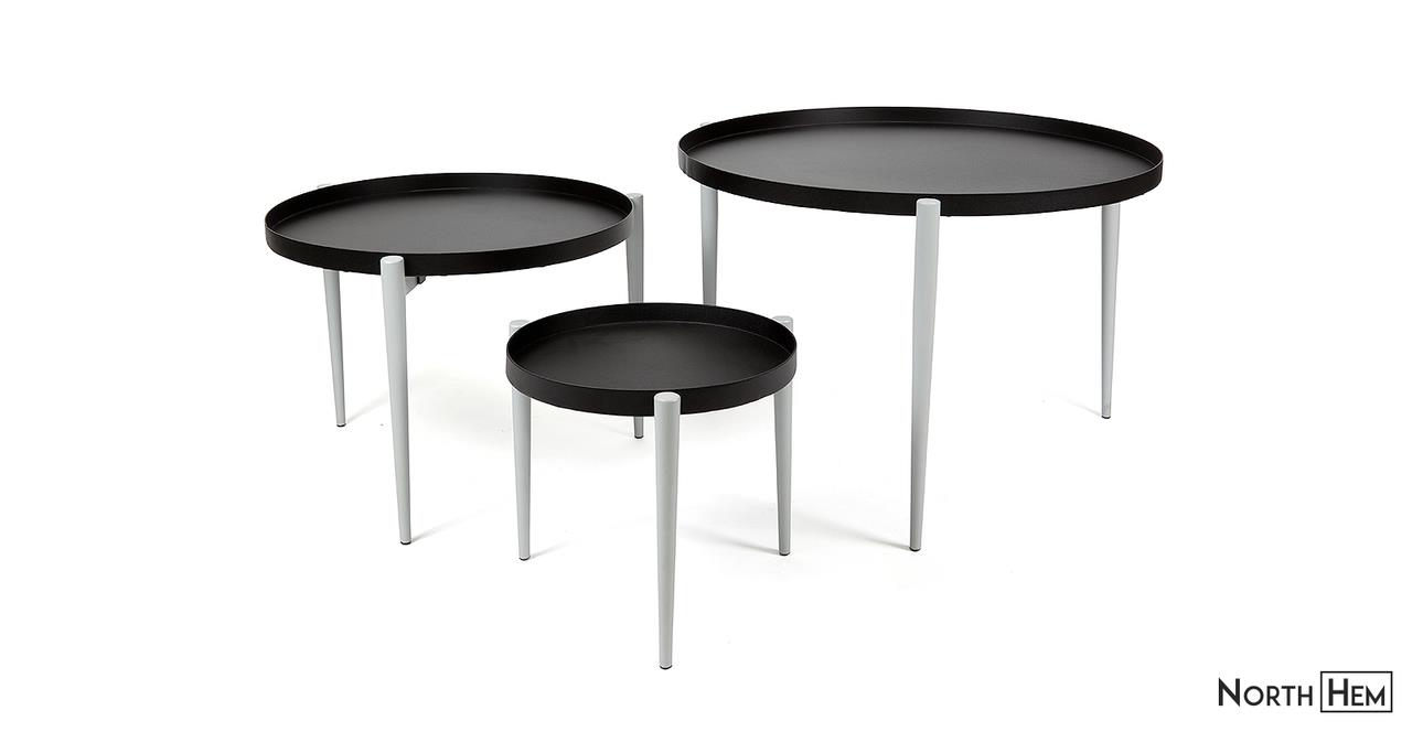 Carlton Nest of Three | Nesting Black Round Coffee Tables | Black Round Coffee Tables Set