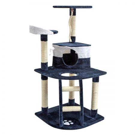 Cat Tree Scratching Post Scratcher Multi Level 120cm Bear - Blue