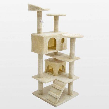 Cat Tree Scratching Post Scratcher Multi Level 132cm Soho - Beige