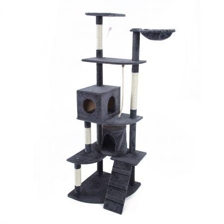 Cat Tree Scratching Post Scratcher Pole Gym Toy House ACACIA 193cm - Grey