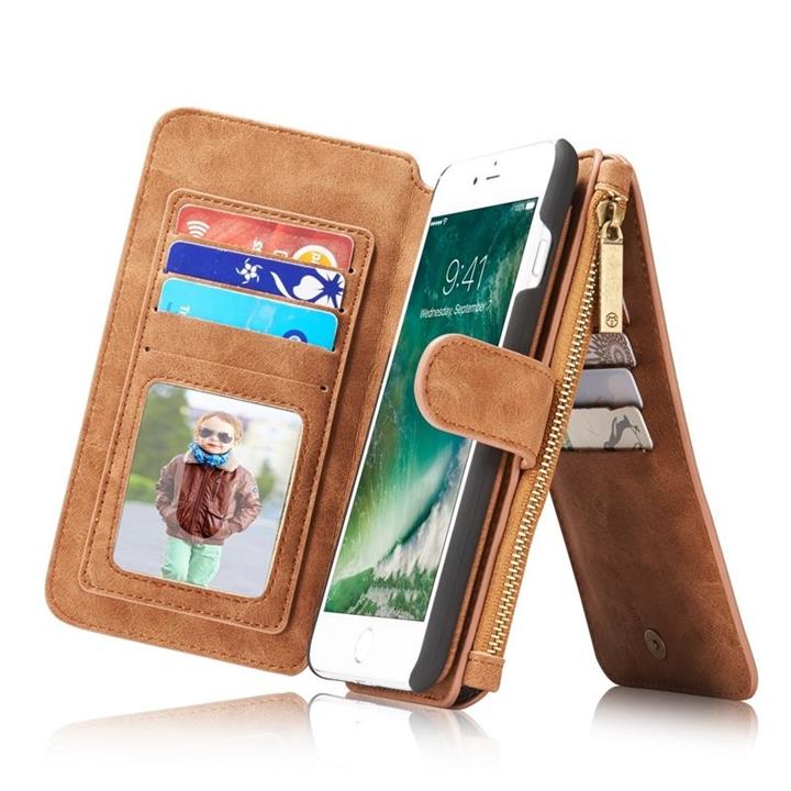 CaseMe Magnetic Detachable Zipper Wallet Case For iPhone 7 Plus/8 Plus