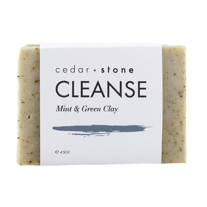 Cedar + Stone Cleanse Bar Mint and Green Clay (140g)