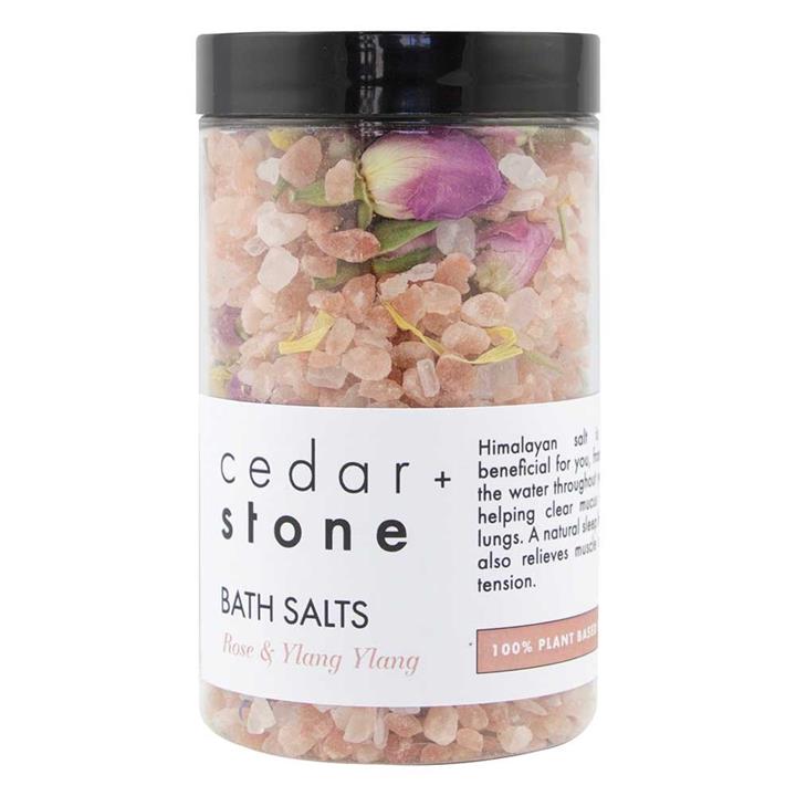 Cedar + Stone Bath Salts Rose and Ylang Ylang (300g)