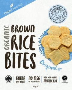 Ceres Organics Organic Brown Rice Bites Original G/F 100g Box