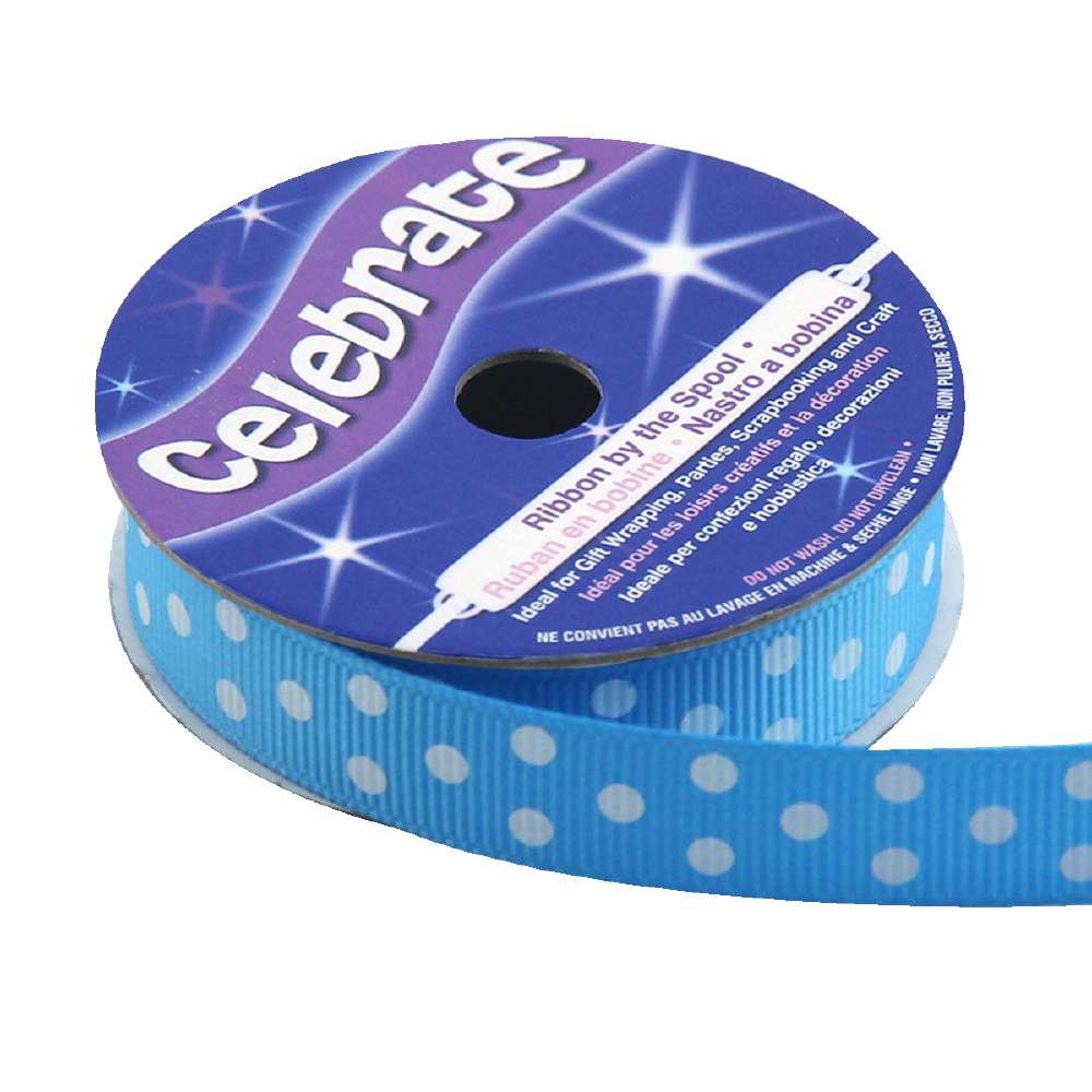 Celebrate 12 mm Small Spots Grosgrain Ribbon