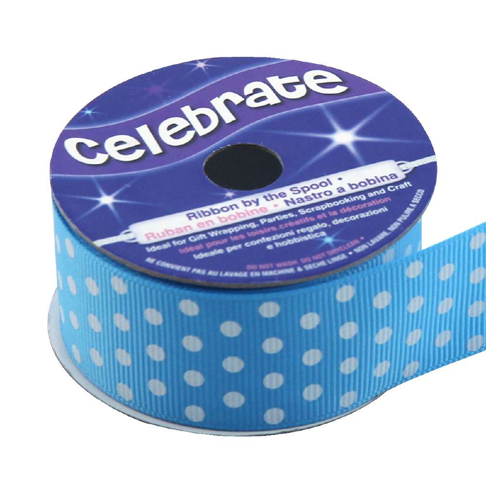 Celebrate 25 mm Small Spots Grosgrain Ribbon