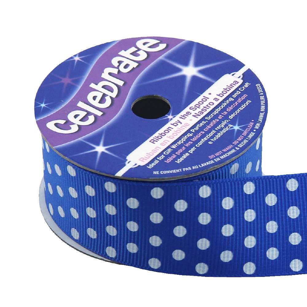 Celebrate 25 mm Small Spots Grosgrain Ribbon