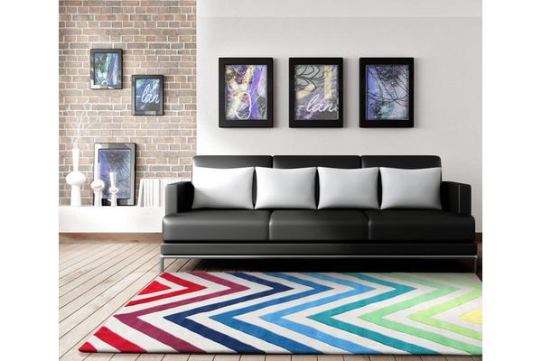 Chevron Multi Coloured Rug 165x115cm