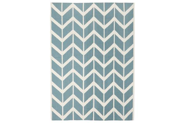 Chevron Flat Weave Rug Blue 225x155cm