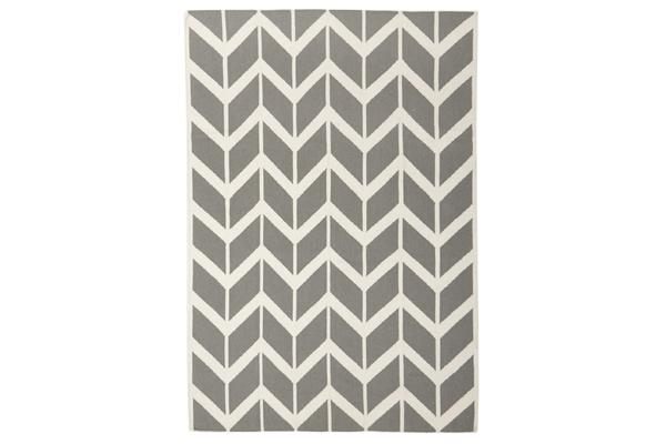 Chevron Flat Weave Rug Grey 280x190cm