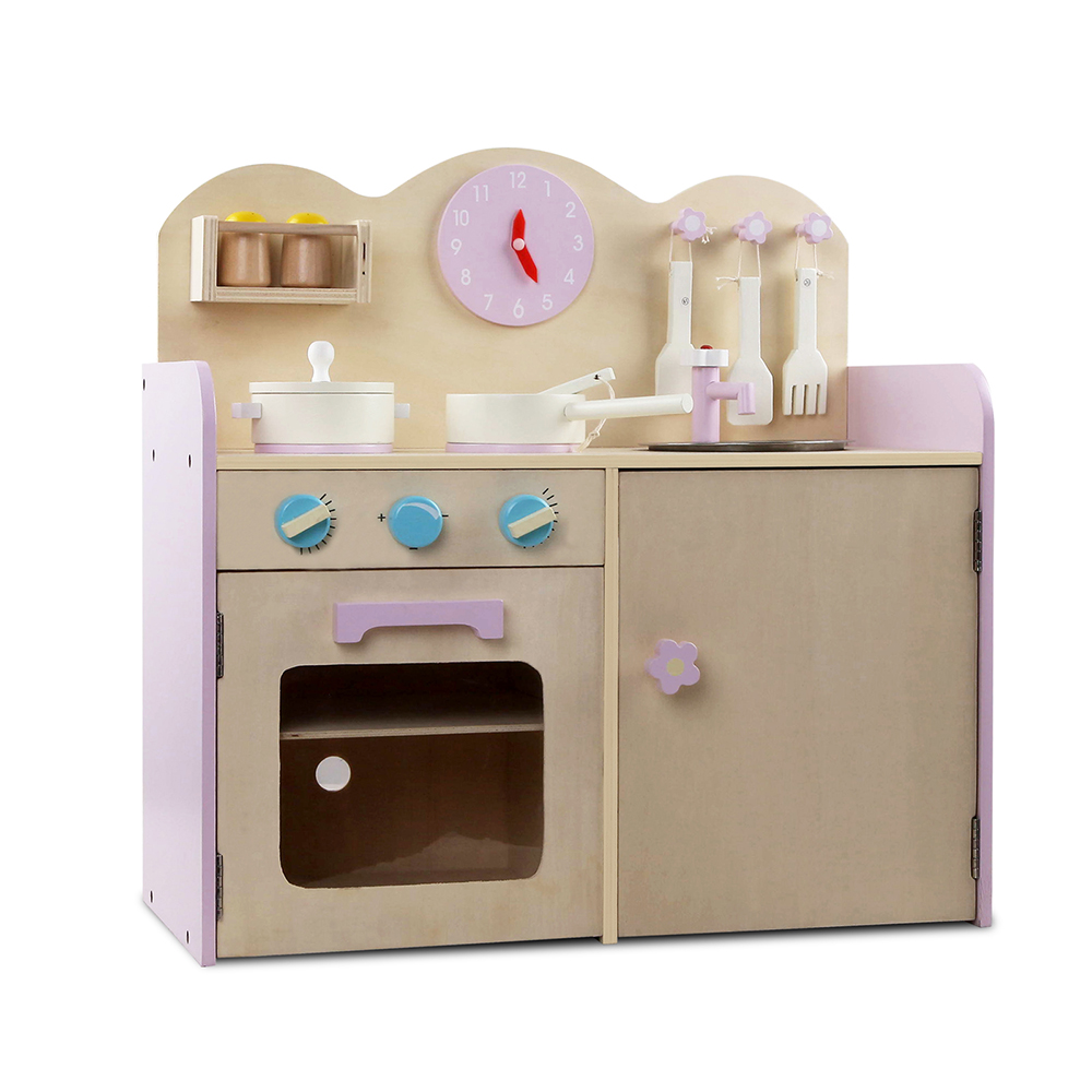 Children Wooden Kitchen Play Set (Floral)