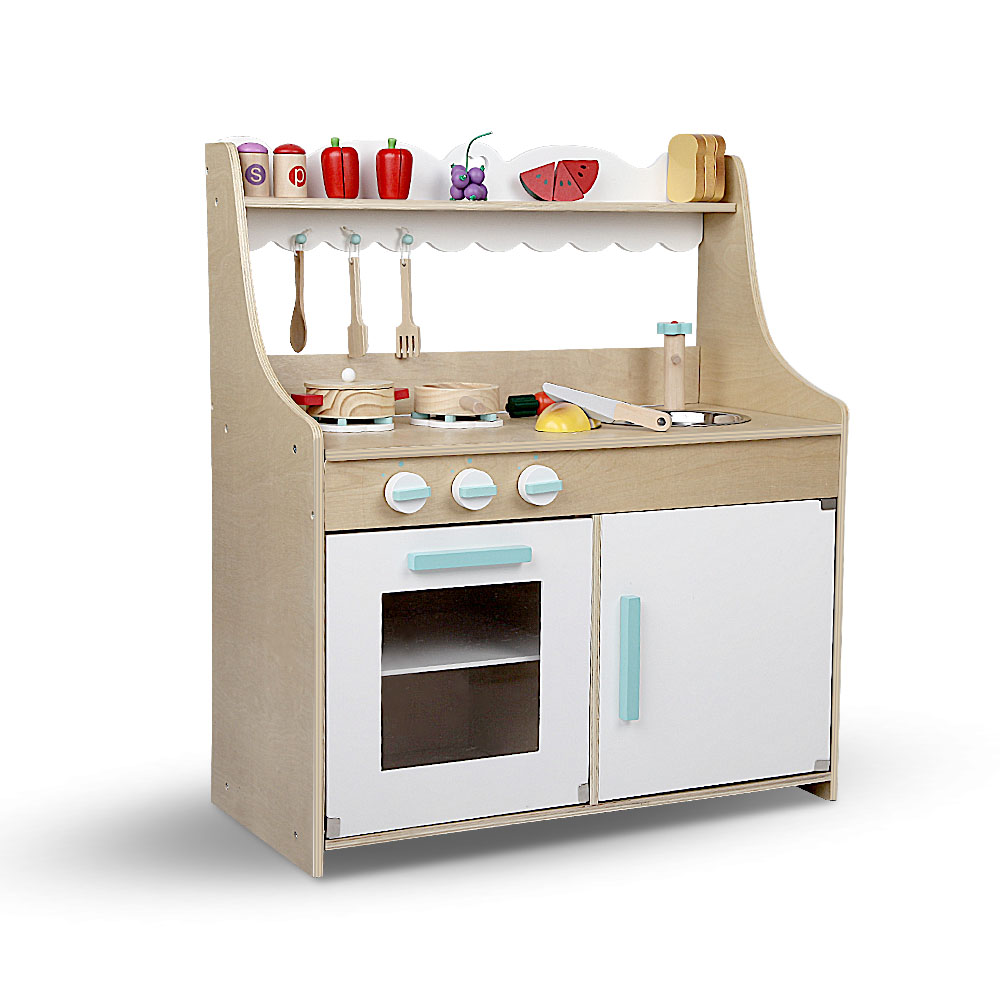 Children Wooden Kitchen Play Set (Natural)