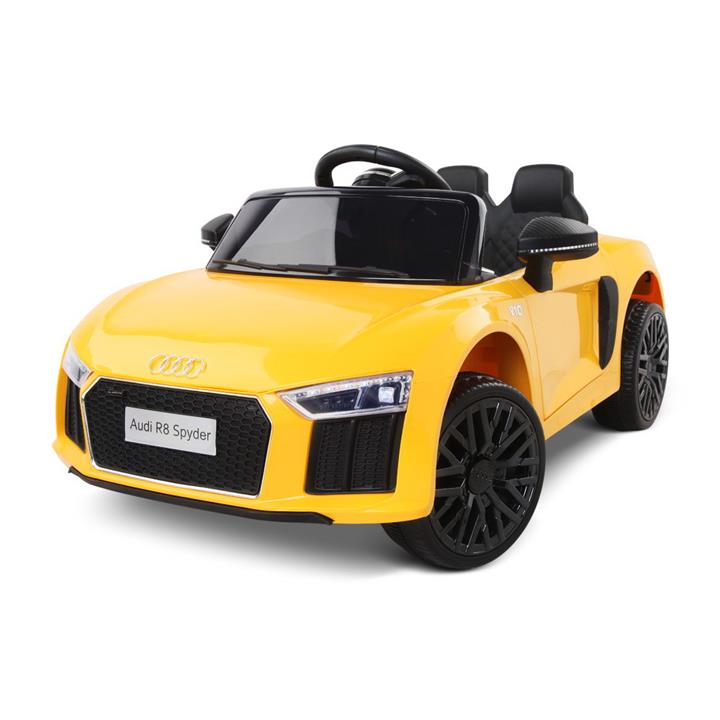 Childs Ride On Car Electric Ute With Remote Music Battery Licensed Audi R8 Yellow