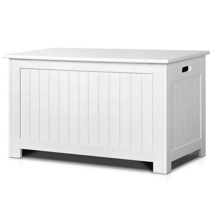 Children's Toy Storage Box Cabinet Nursery Organiser in White MDF