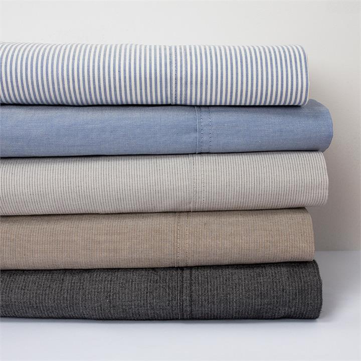 Chambray Sheet Set Grey King Single