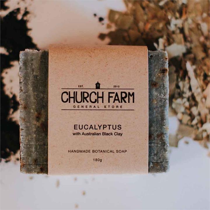 Church Farm Eucalyptus & Black Clay Handmade Soap (180g)