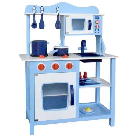 Children Wooden Kitchen Play Set - Blue