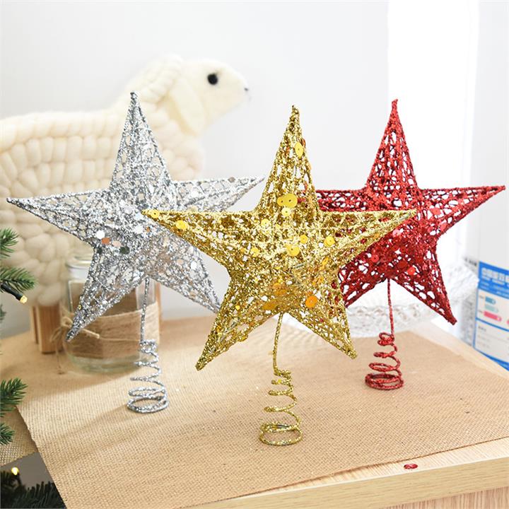 Christmas Tree Topper Star Plastic Christmas Star Tree Topper for Christmas Table Decor Colorful Craft DIY Accessories