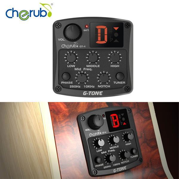 Cherub GT-4 Acoustic Guitar Preamp 3 Band EQ Pick Up For Folk Acoustic Guitar