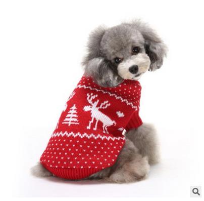 Christmas Pet Dog CatSnow And Deer Winter Warm Sweater Hoodie Pappy Jumpsuits