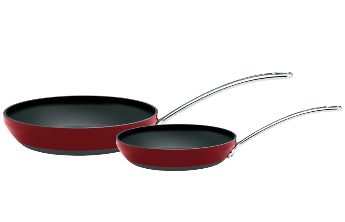 Circulon Style 24cm & 30cm Open French Skillet Twin Pack Red