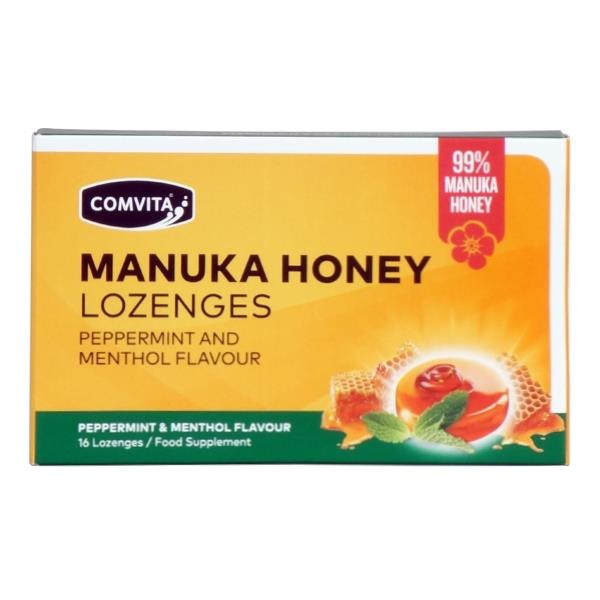 Comvita 99% Manuka Honey Lozenges - Peppermint & Menthol 16 lozenges