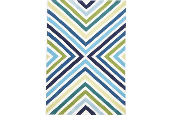 Cross Roads Design Rug Blue Green 165x115cm