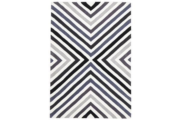 Cross Roads Design Rug Charcoal Grey 165x115cm