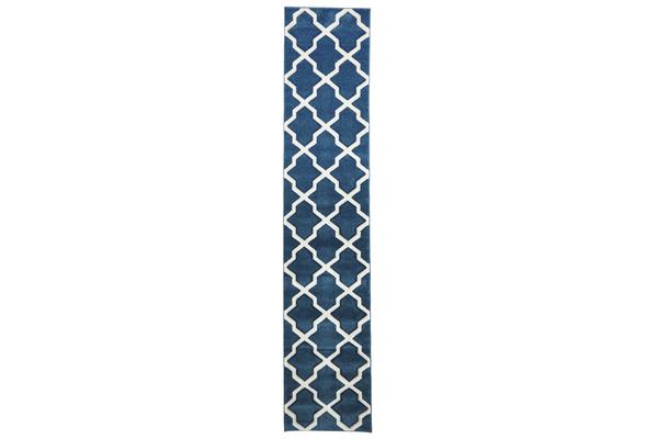 Cross Hatch Modern Rug Blue 400X80cm