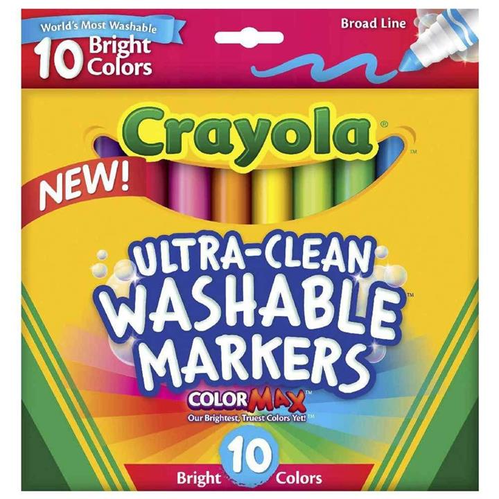 Crayola Ultra Clean Washable Markers in  Bright Colours - 10 Pack