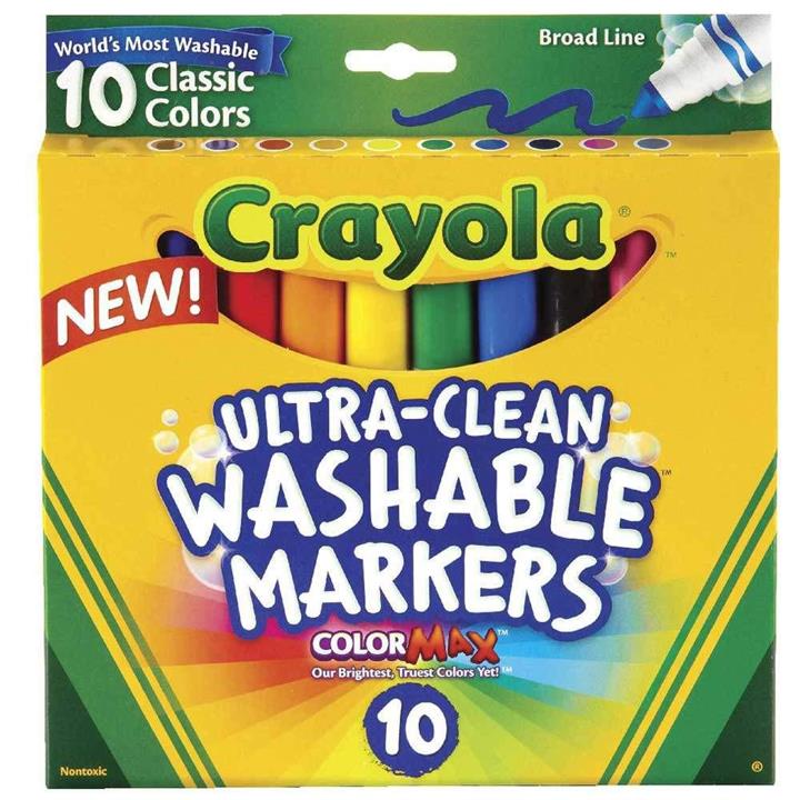 Crayola Ultra Clean Washable Markers in  Classic Colours - 10 Pack